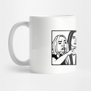 Funny design for meme lovers: Woman yelling at a cat meme. Mug